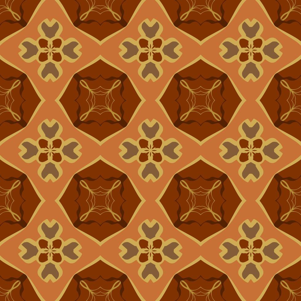 Brown Geometric Seamless Pattern with Tribal Shape. Pattern designed in Ikat, Aztec, Moroccan, Thai, Luxury Arabic Style. Ideal for Fabric Garment, Ceramics, Wallpaper. Vector Drawing Pattern