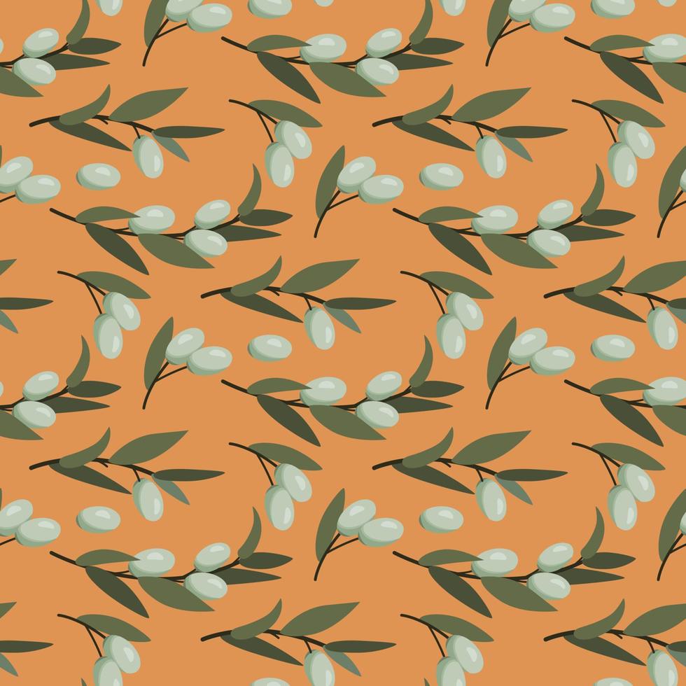 olive branches pattern vector