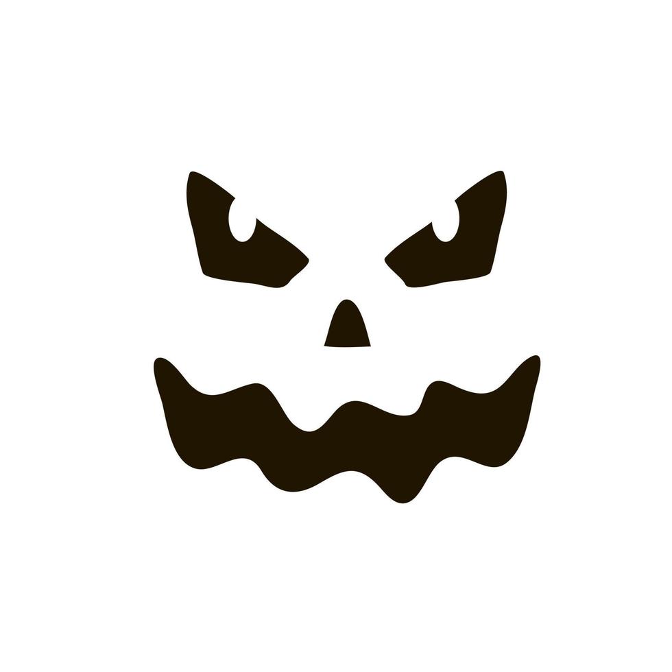 Scary Halloween face stencil, silhouette with creepy sewed smile vector