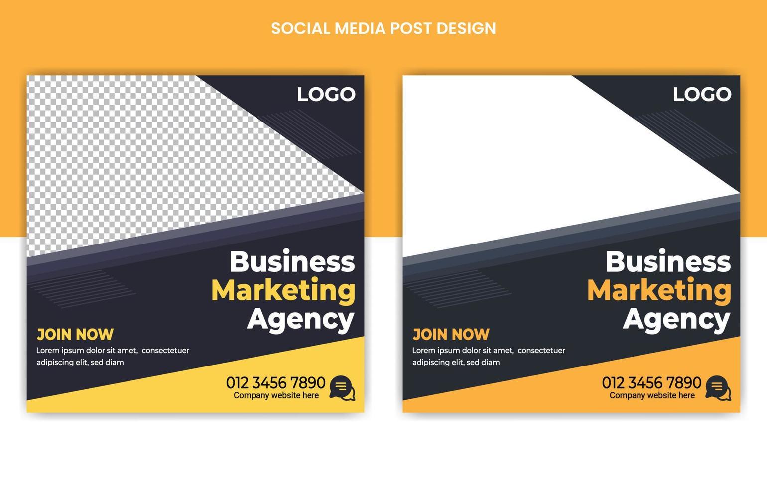 Business agency, digital marketing social media posts design, web banners color variation template, Set of Editable square banner template vector