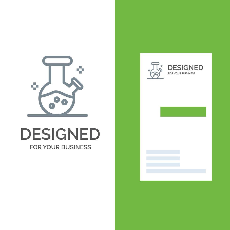 Demo flask Lab Potion Grey Logo Design and Business Card Template vector