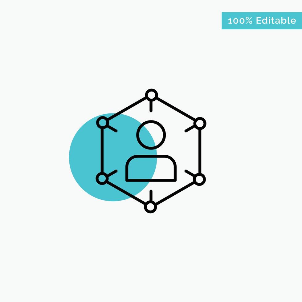 Connection Communication Network People Personal Social User turquoise highlight circle point Vector