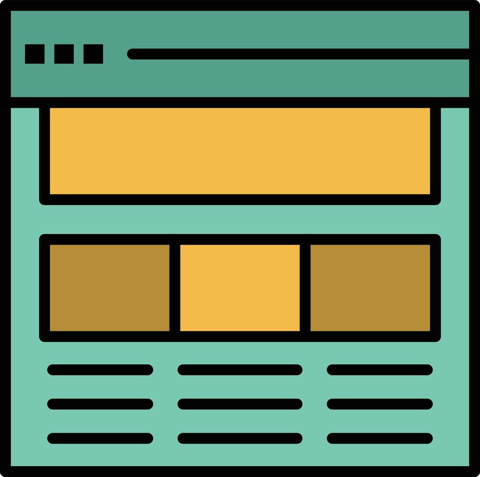 Website Page Interface Web Online  Flat Color Icon Vector icon banner Template