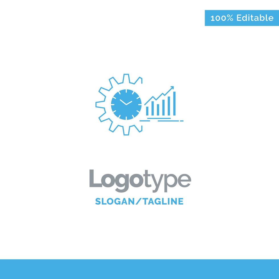 Chart Analytics Graphs Market Schedule Time Trends Blue Solid Logo Template Place for Tagline vector