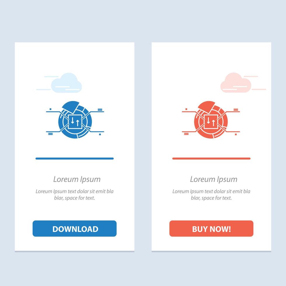 Pie Chart Report Percentage  Blue and Red Download and Buy Now web Widget Card Template vector