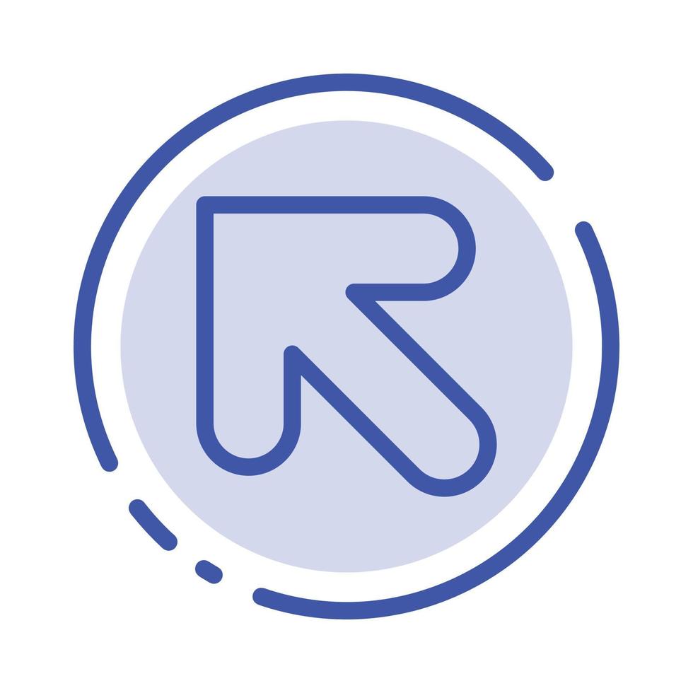 Arrow Up Left Blue Dotted Line Line Icon vector