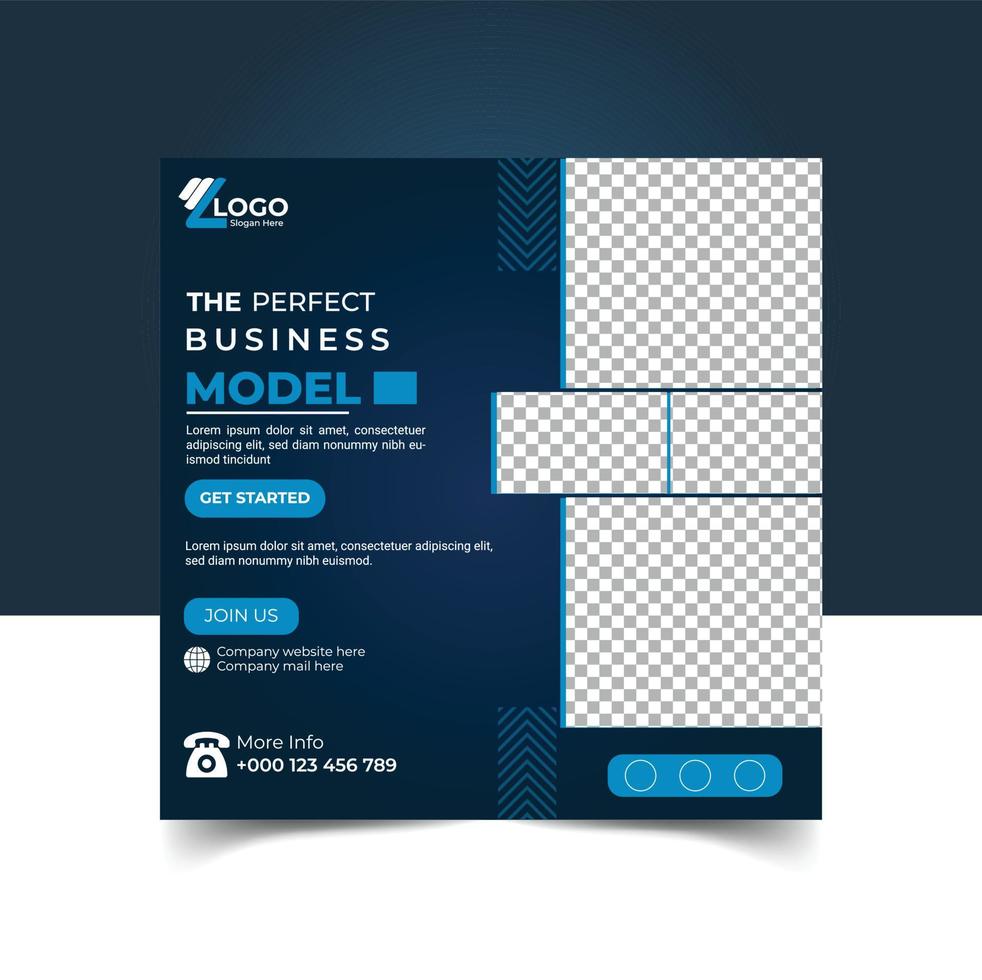 Digital marketing social media post template vector