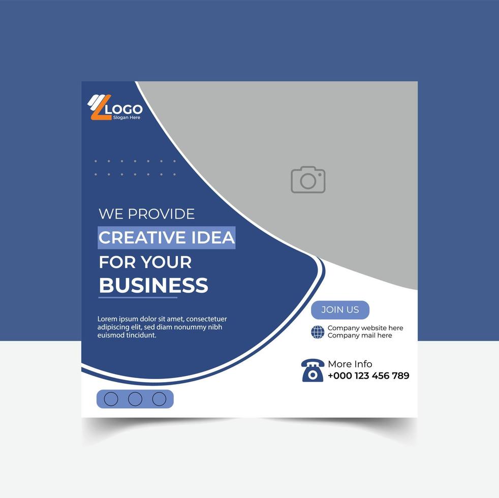 Digital marketing social media post template vector