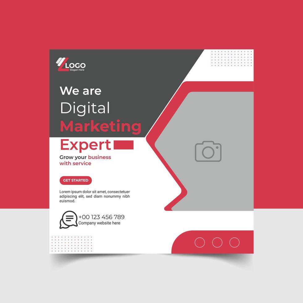 Digital marketing social media post template vector