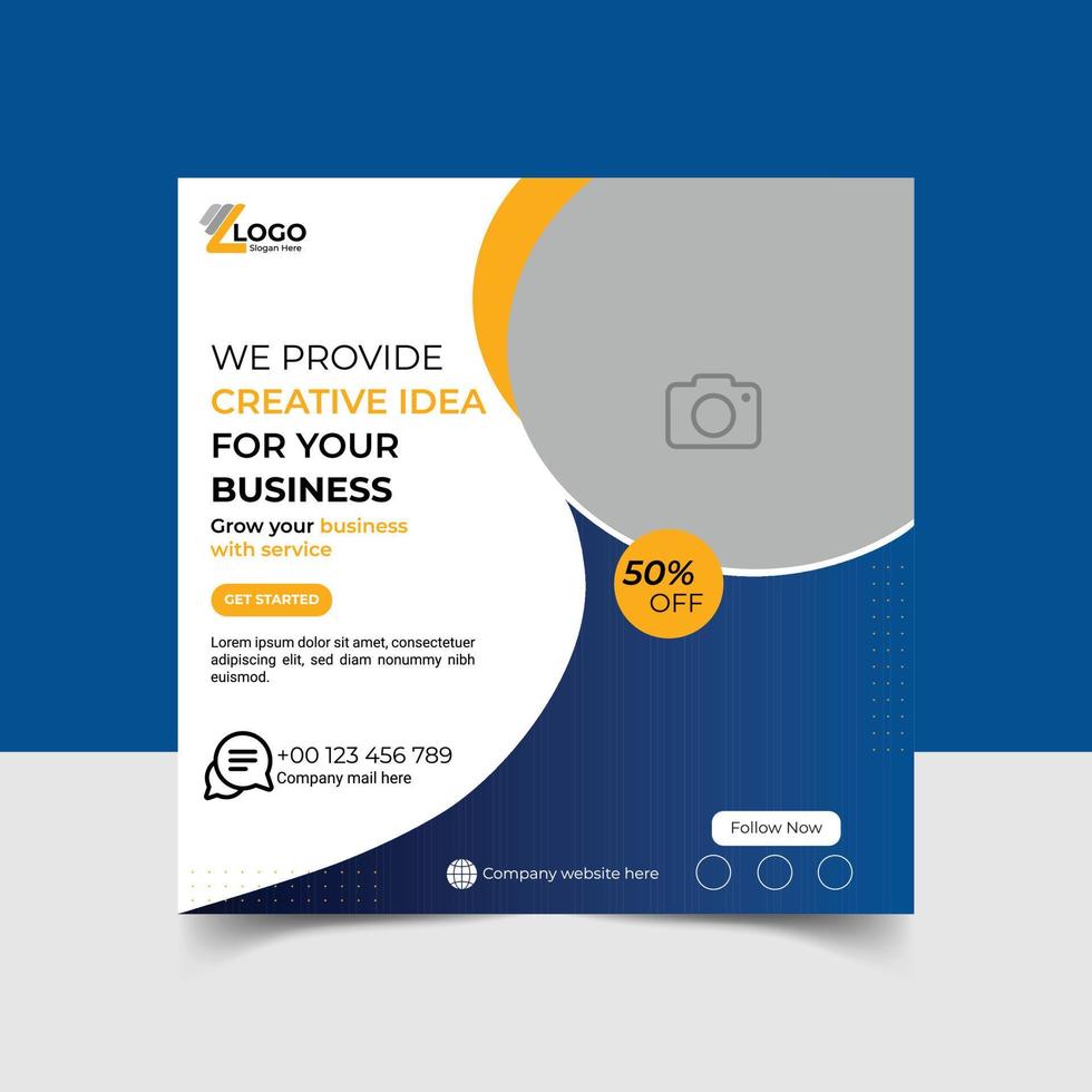 Digital marketing social media post template vector
