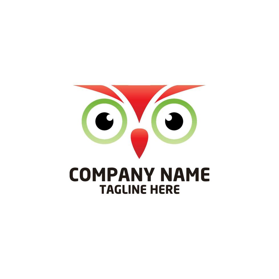 Owl bird logo. Bird head icon. Education symbol. Owl vector illustration.