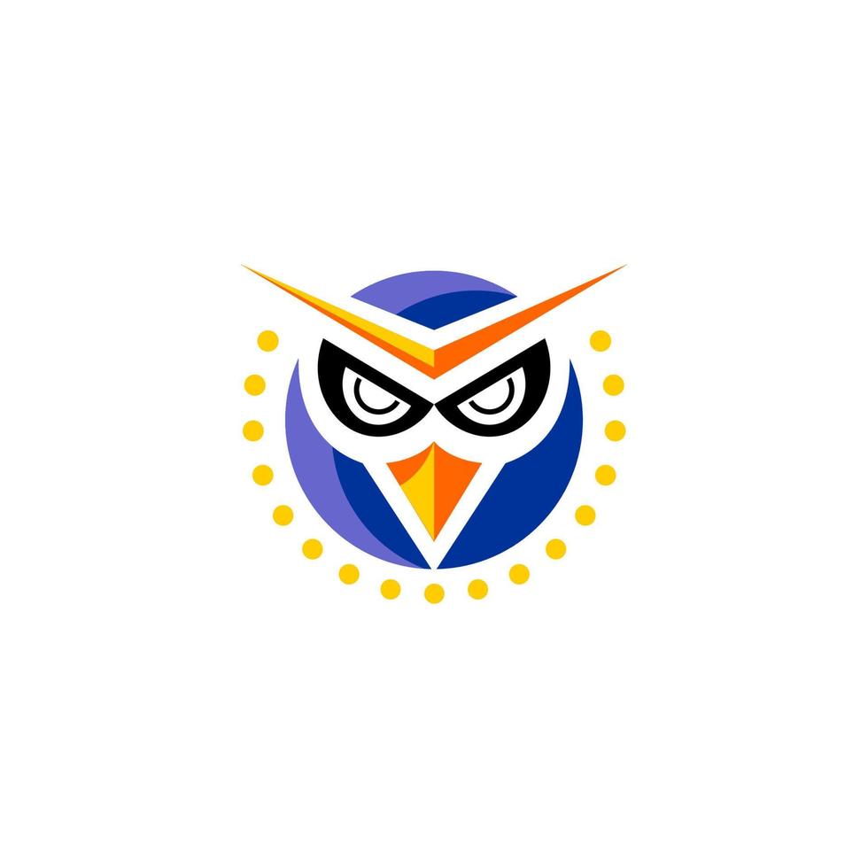 Owl bird logo. Bird head icon. Education symbol. Owl vector illustration.