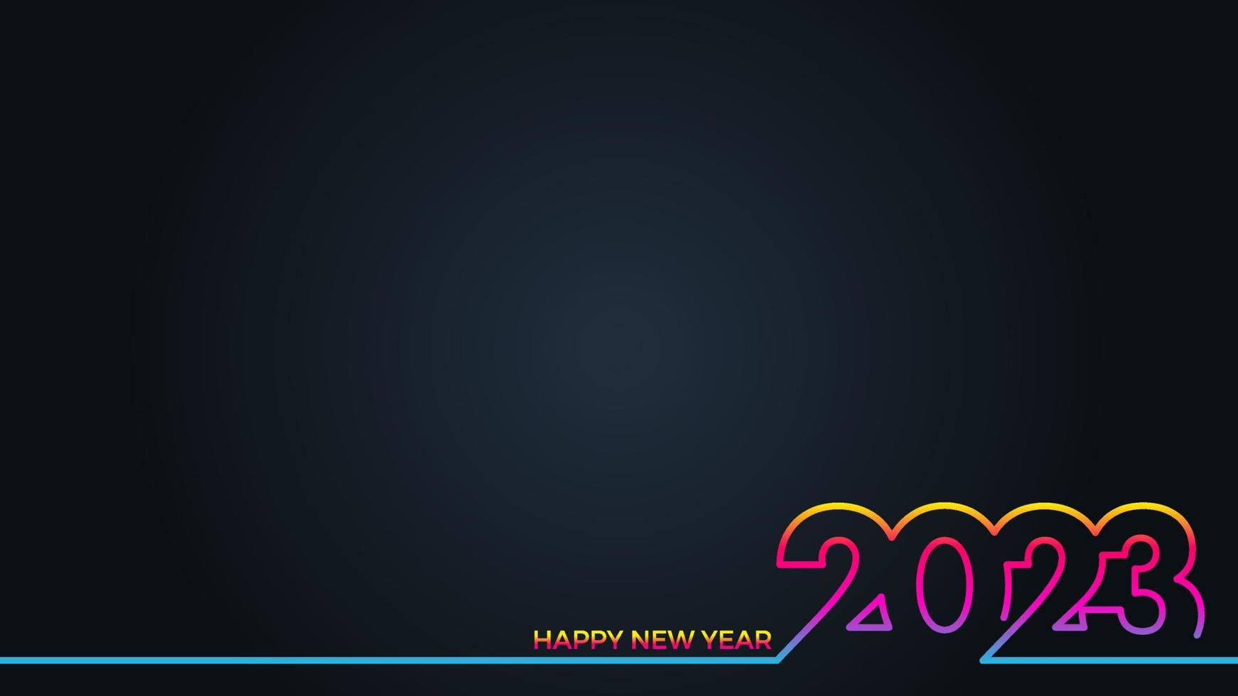 Happy new year 2023 black background. 2023 colorful vector design illustration. 2023 design similar for greetings, invitations, templates, websites, banners, or backgrounds.