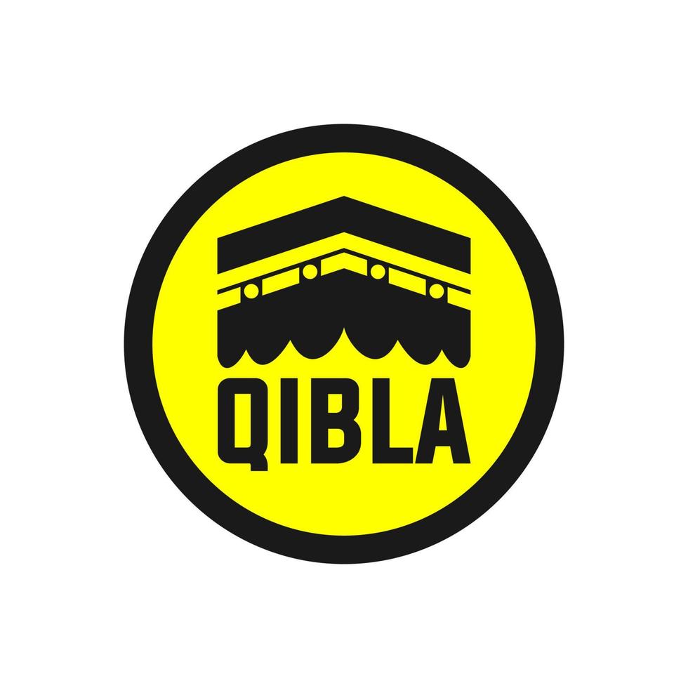 Qibla sign. Qibla icon. Muslim prayer direction. Kaaba direction. Mecca direction on Saudi Arabia vector