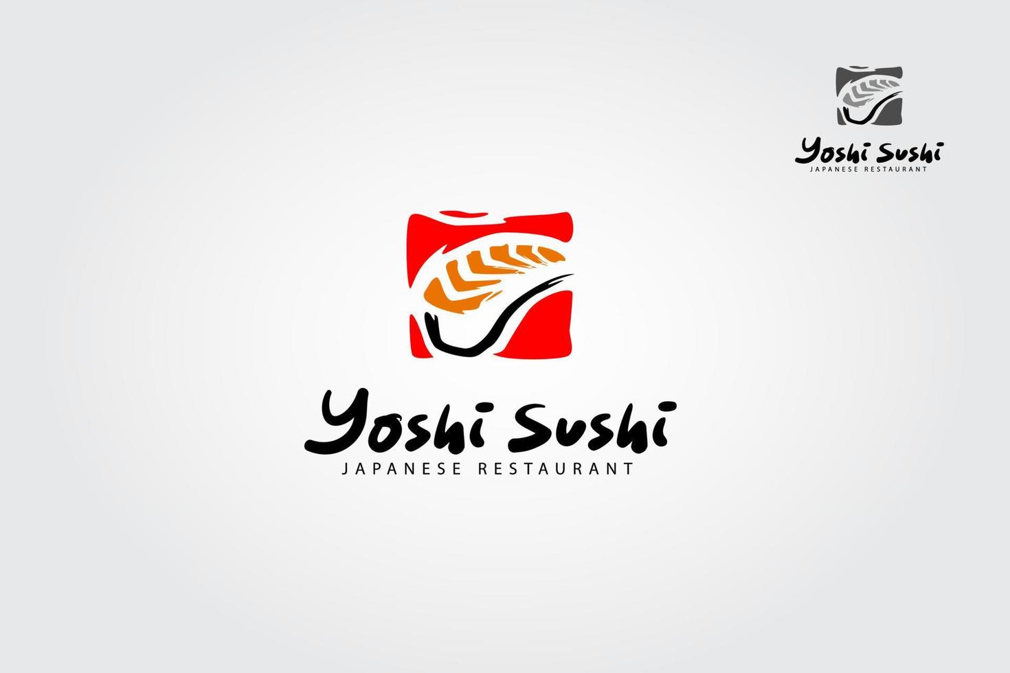 Yoshi Sushi Japanese Restaurant. Creative vector logo template.