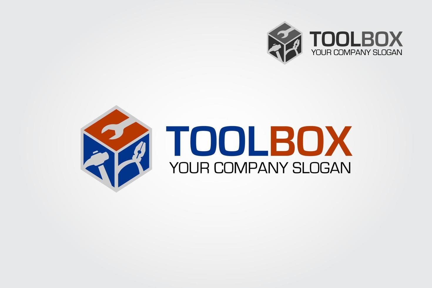 Tool Box Vector Logo Illustration. Logo for repairman, technician, handyman, contractor, electrician, and other. An excellent logo template for reparation and renovation businesses.