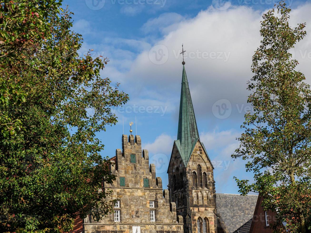 teh city of Schuettorf at the Vechte River in germany photo