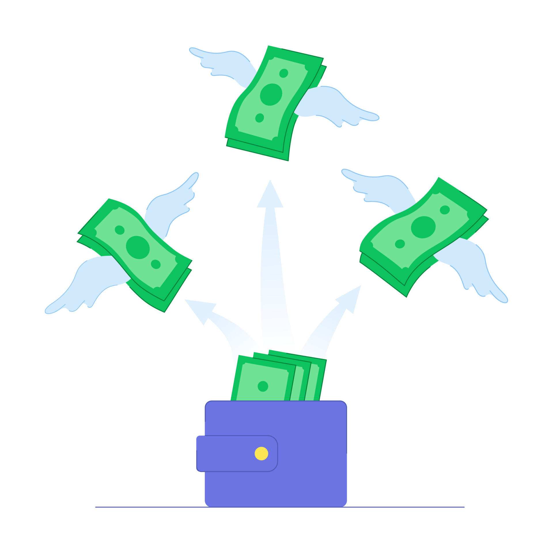 Money is flying out of the wallet. Waste, loss of money. 13178941