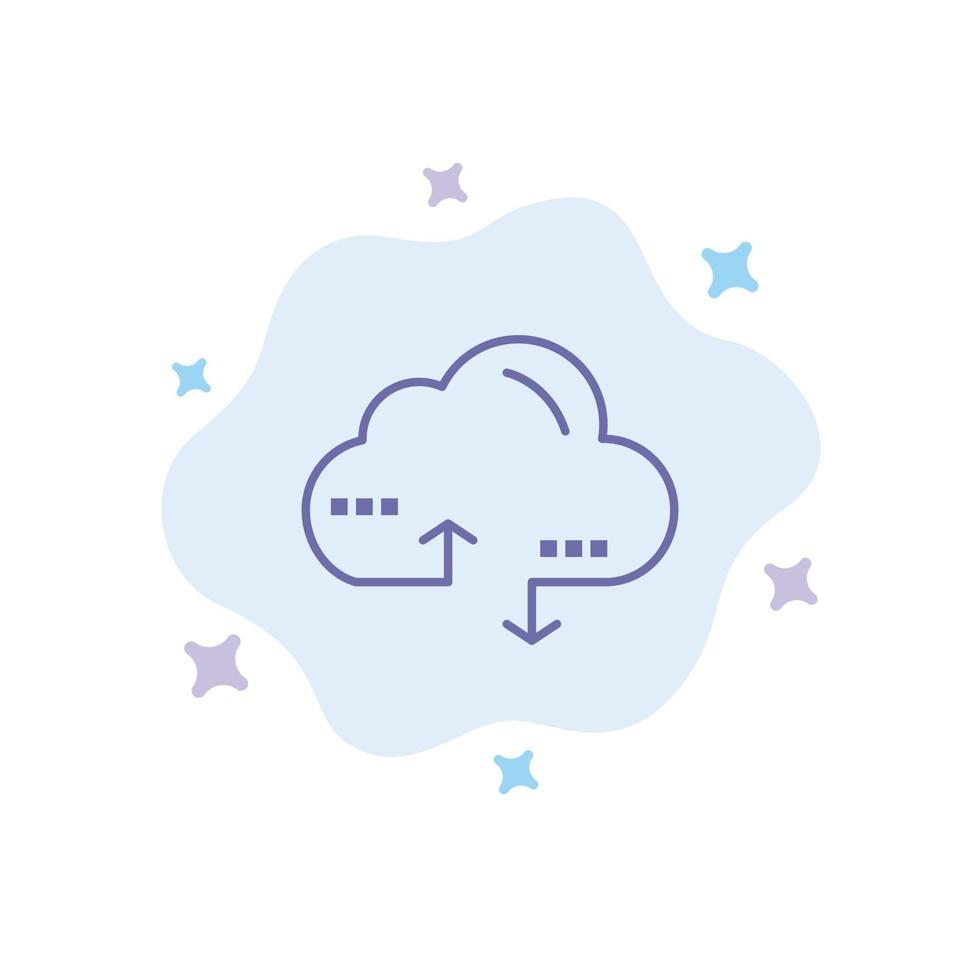 Cloud Computing Link Data Blue Icon on Abstract Cloud Background vector