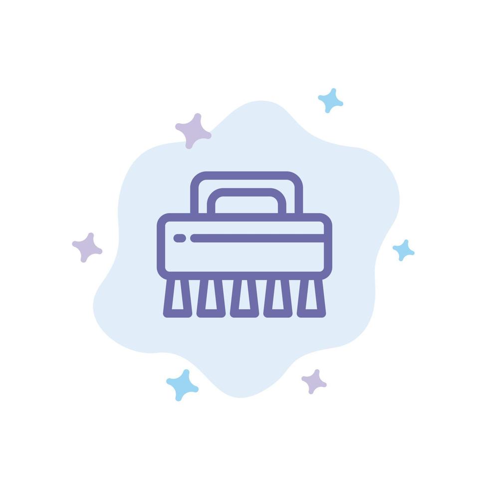 Brush Cleaning Set Blue Icon on Abstract Cloud Background vector