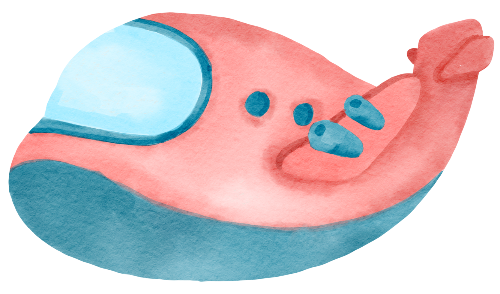 Airplane watercolor cartoon cute png
