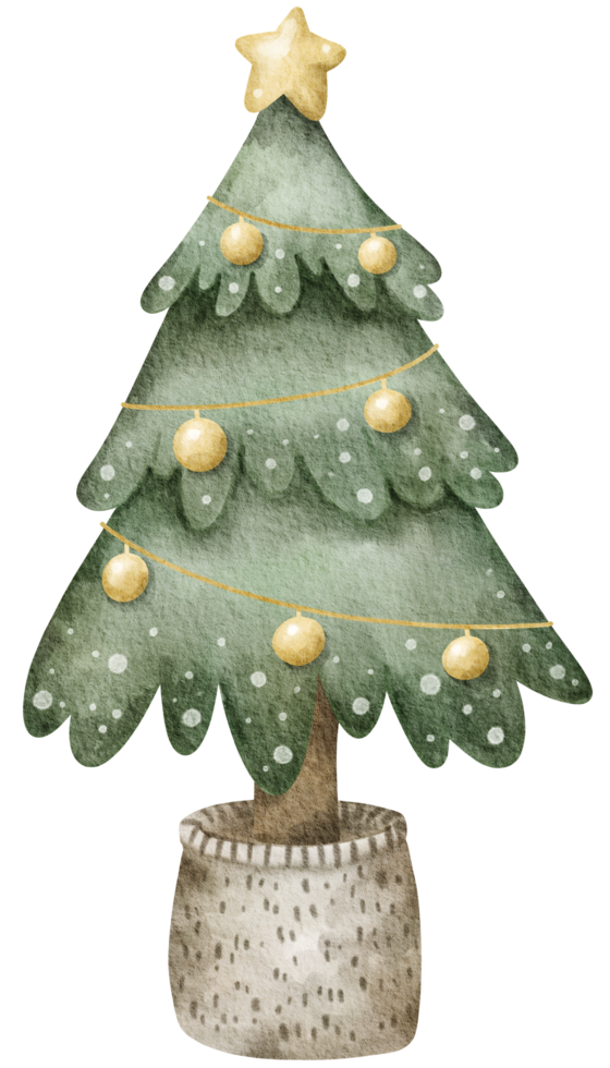 Winter Christmas ornament watercolor element png