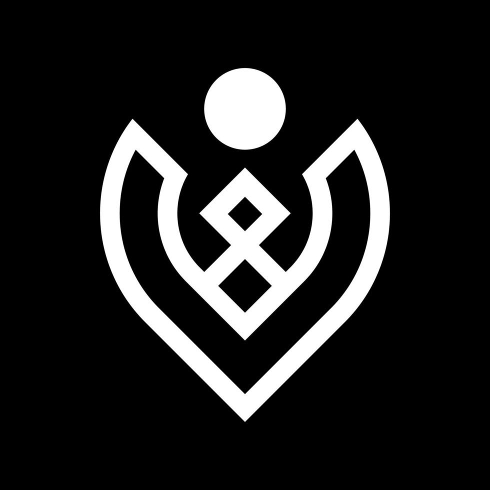 Modern logo design with the combination of v letter, location icon and man head icon vector