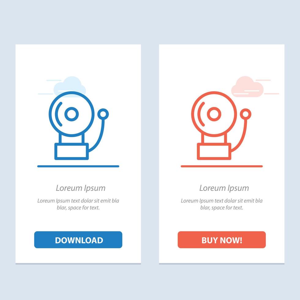 Alarm Bell School  Blue and Red Download and Buy Now web Widget Card Template vector