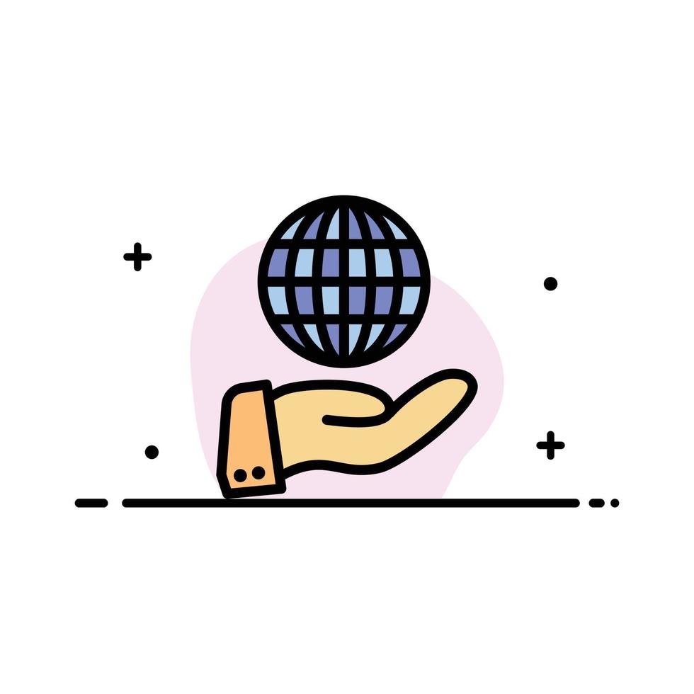 Business Global Modern Services  Business Flat Line Filled Icon Vector Banner Template