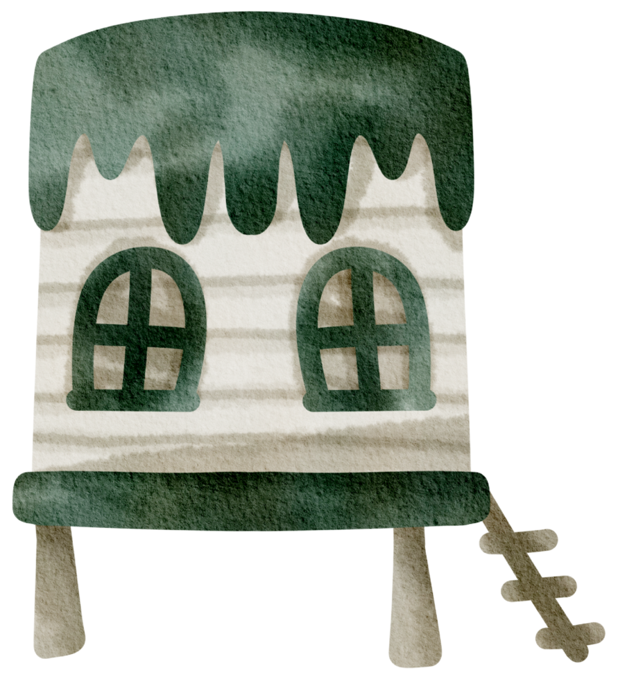 Little house watercolor cartoon cute png