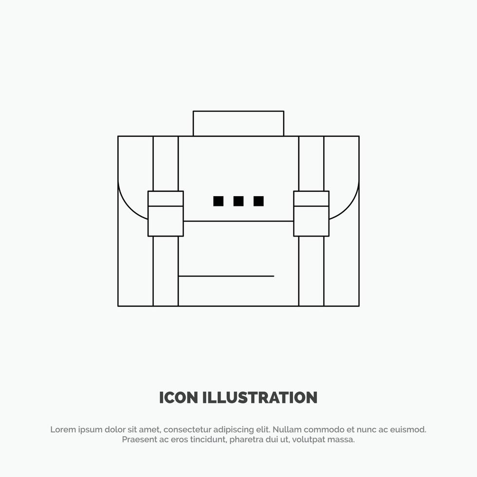 Briefcase Business Case Documents Marketing Portfolio Suitcase Line Icon Vector