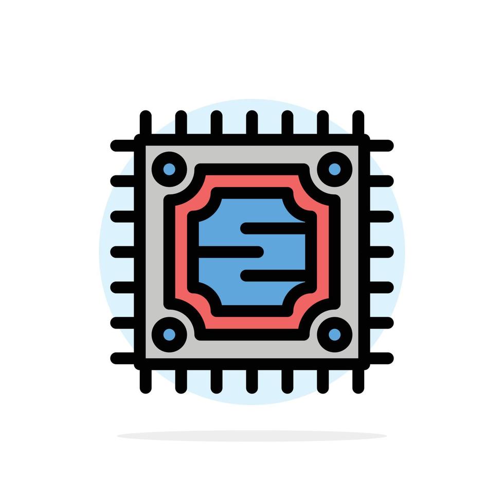 Cpu Microchip Processor Abstract Circle Background Flat color Icon vector