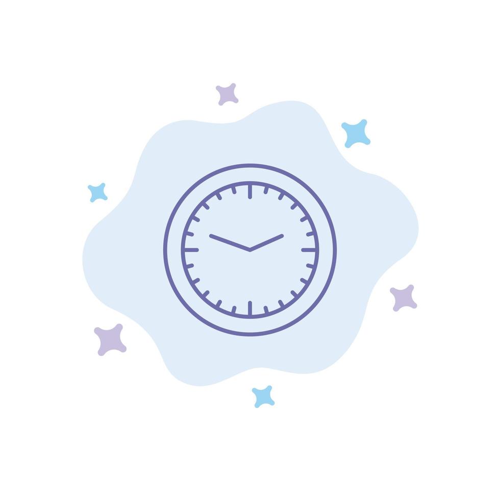 Clock Office Time Wall Watch Blue Icon on Abstract Cloud Background vector