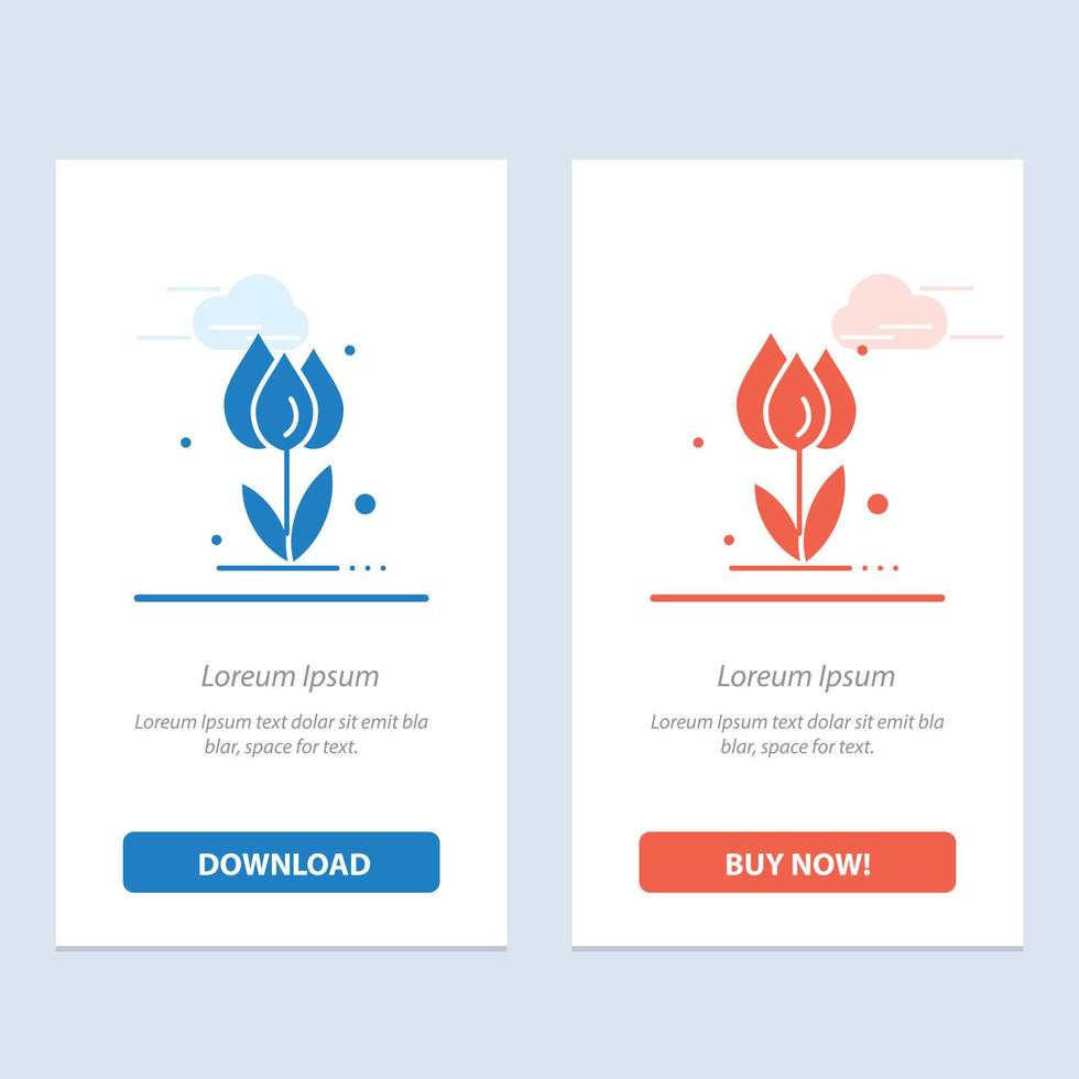 Flora Floral Flower Nature Rose  Blue and Red Download and Buy Now web Widget Card Template vector