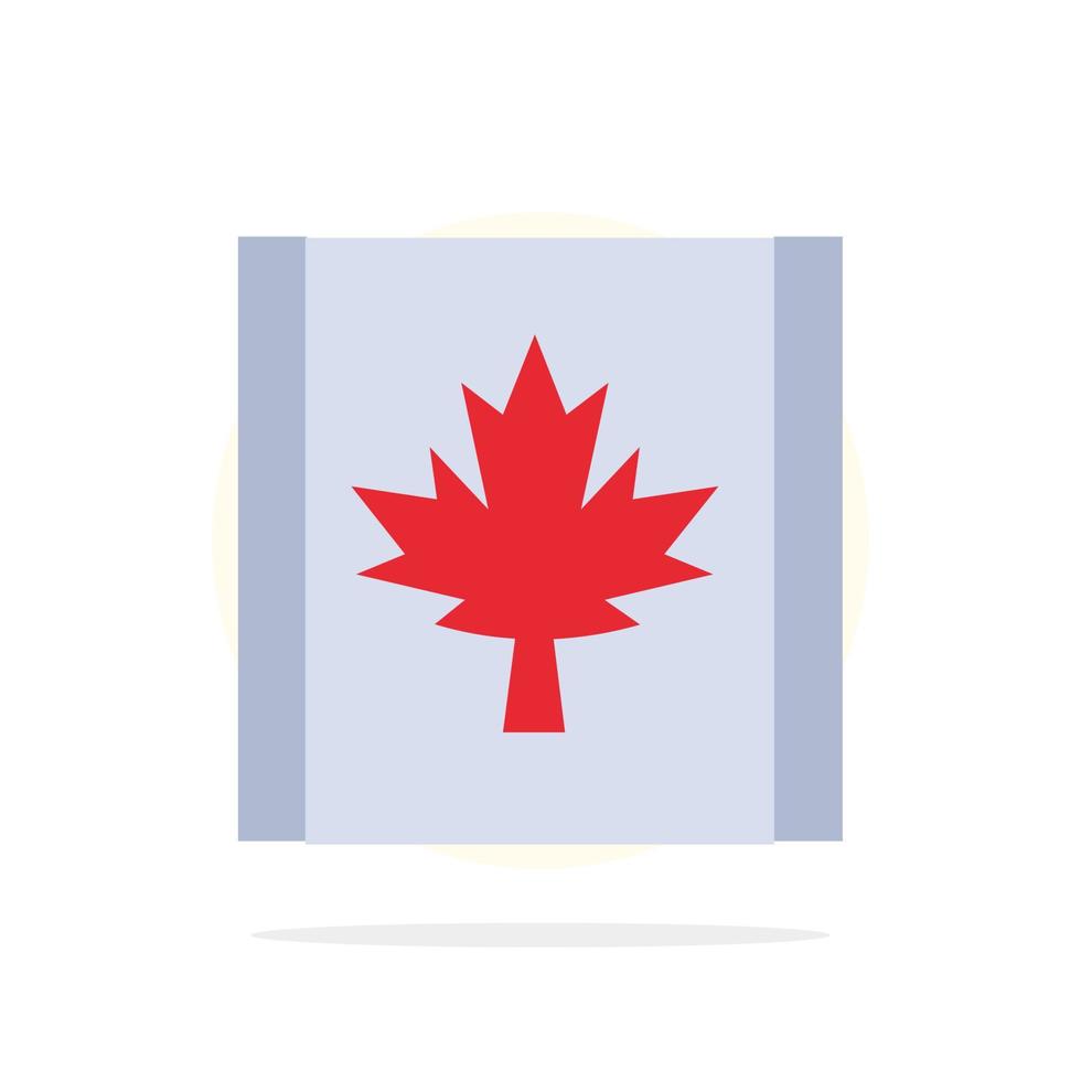Canada Flag Leaf Abstract Circle Background Flat color Icon vector