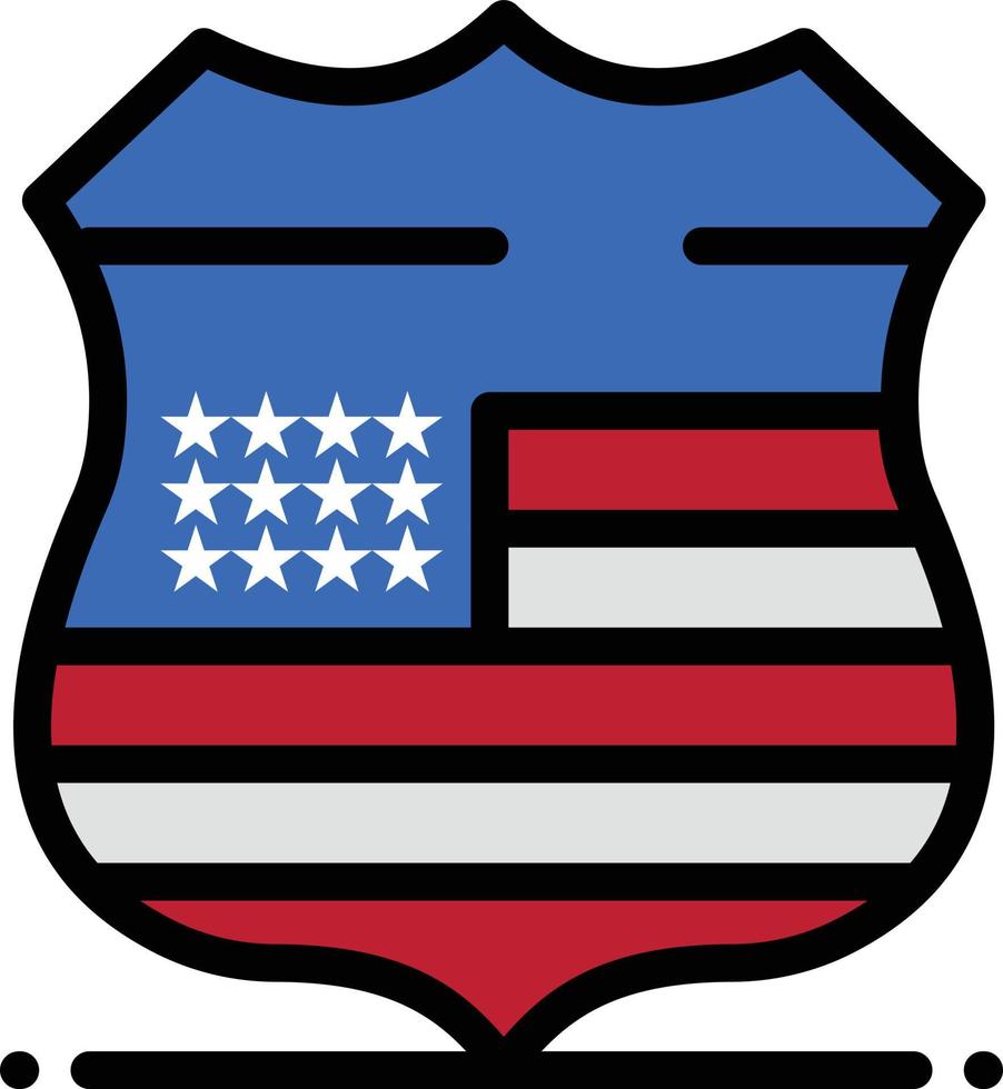 escudo signo usa seguridad color plano icono vector icono banner plantilla