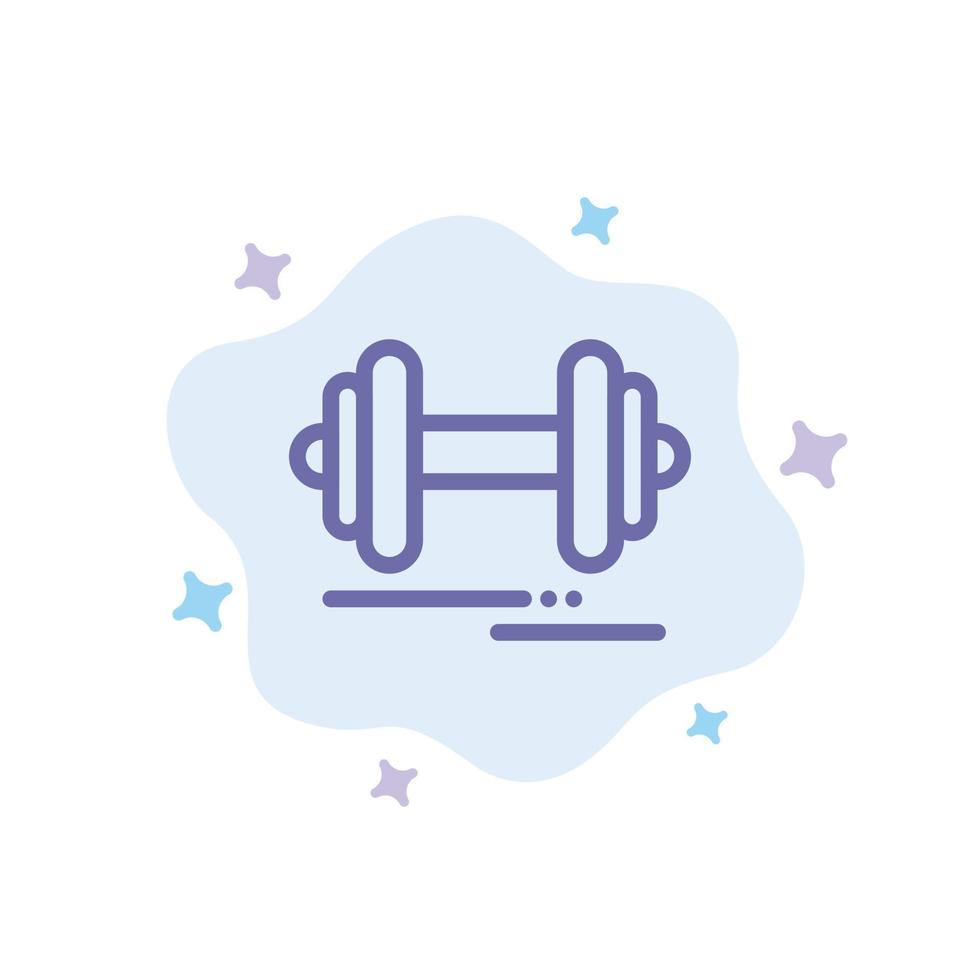 Dumbbell Fitness Sport Motivation Blue Icon on Abstract Cloud Background vector