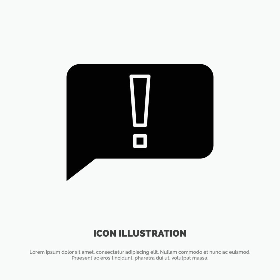 Chat Error Basic Ui solid Glyph Icon vector