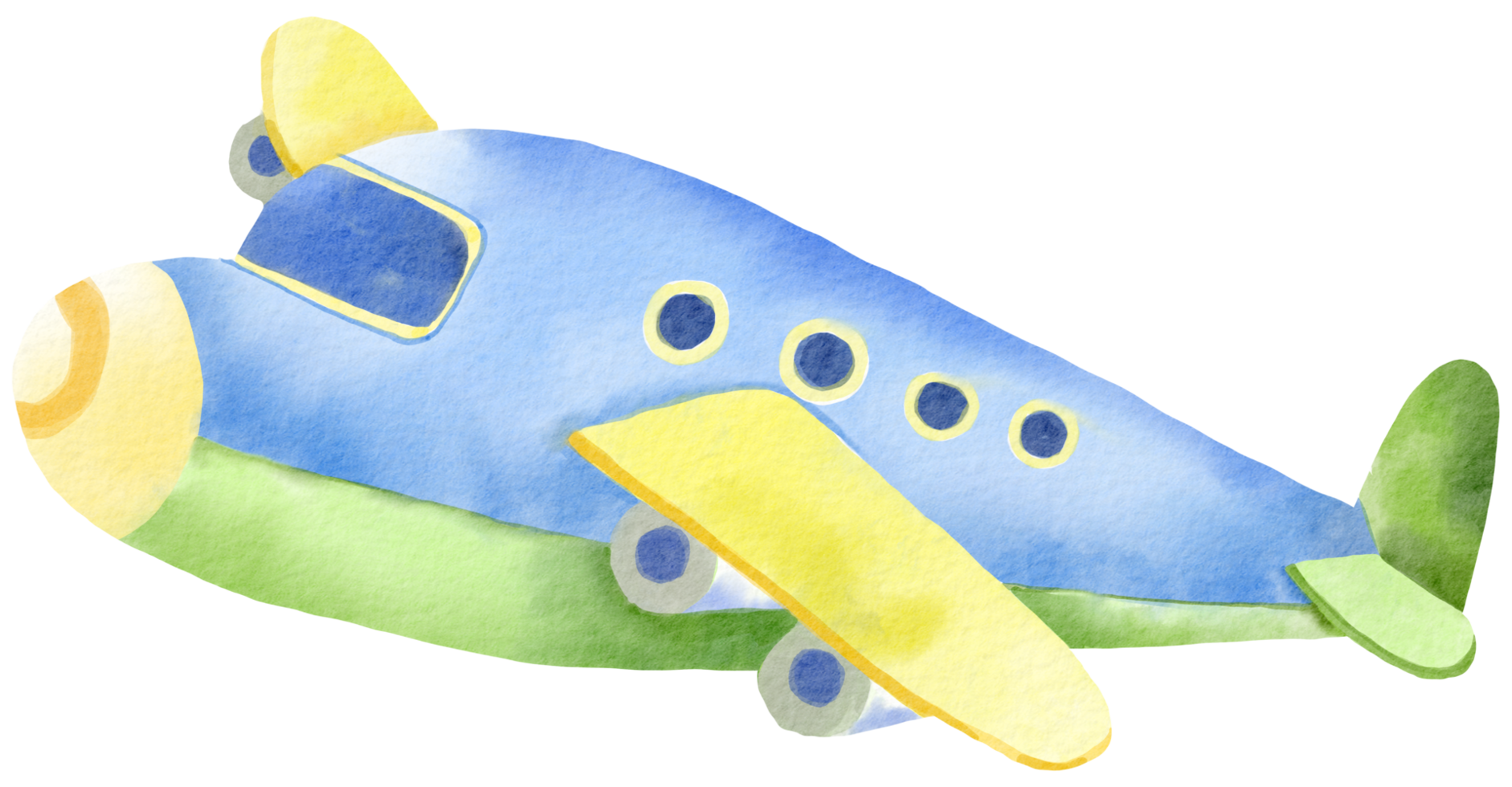 aereo acquerello cartone animato carino png