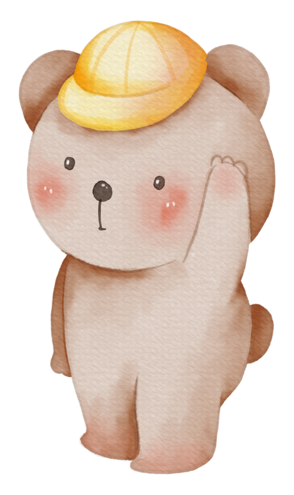 carino orso animale personaggio acquerello png