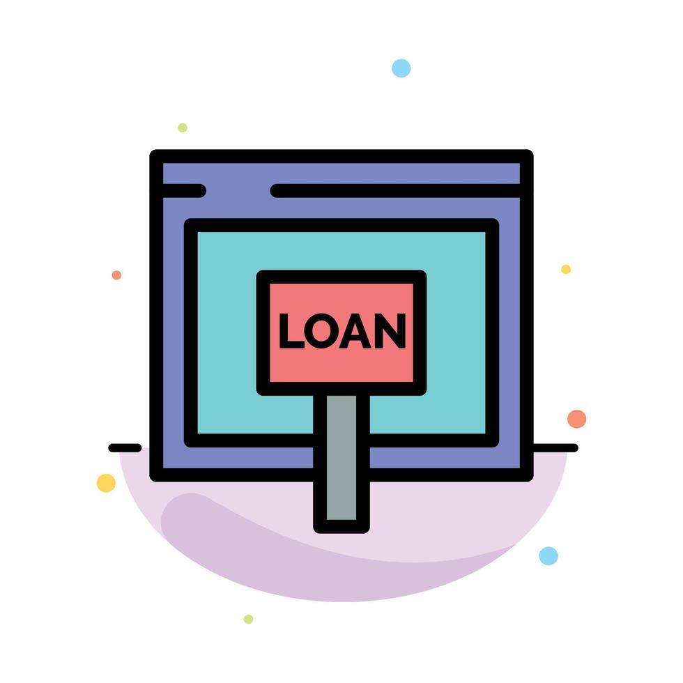 Credit Internet Loan Money Online Abstract Flat Color Icon Template vector