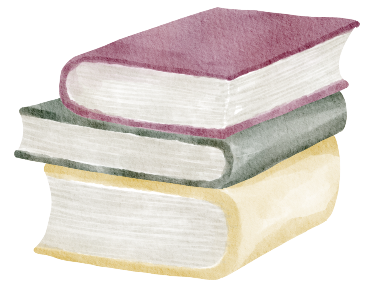 Love book reading watercolor books hand painted png