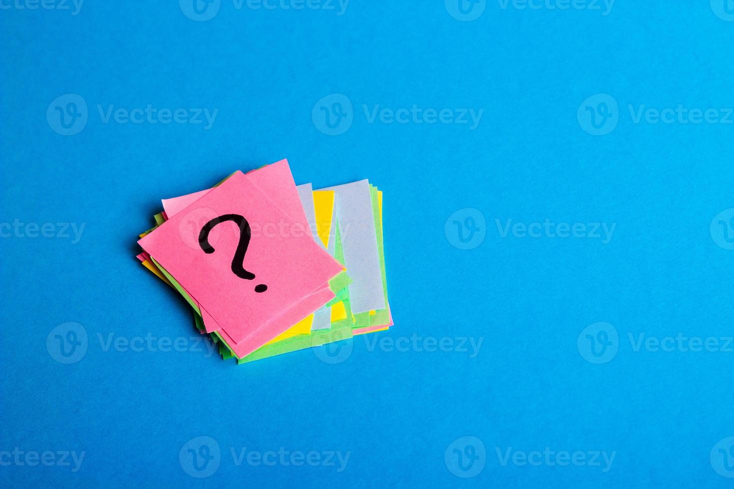 question marks written reminders tickets photo