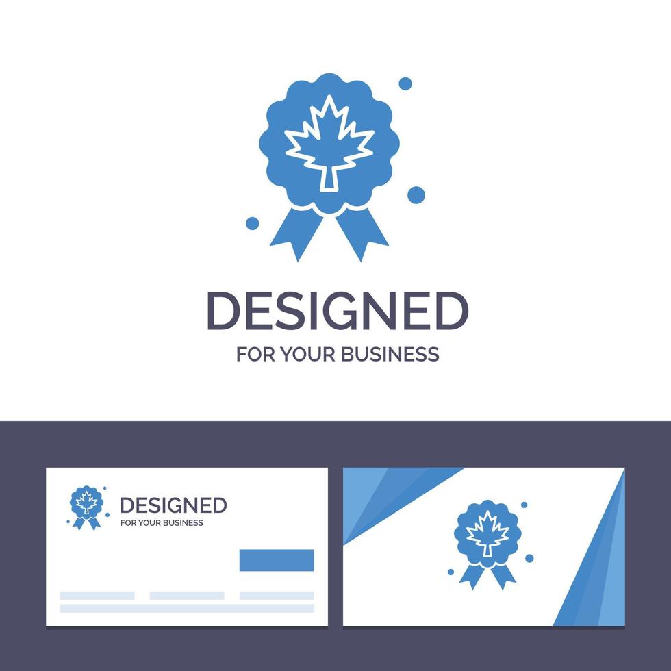 tarjeta de visita creativa y plantilla de logotipo hoja premio insignia calidad vector ilustración