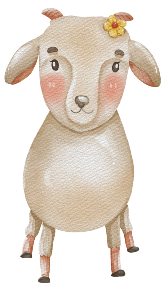 Cute animal character watercolor png