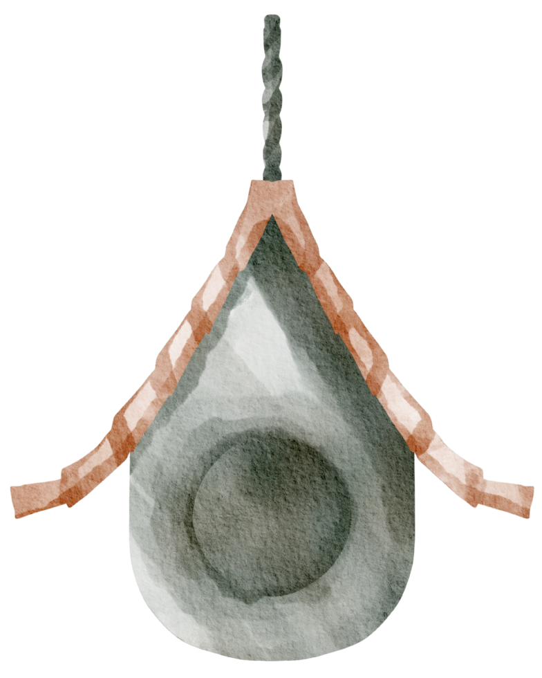 Birdhouse watercolor hand painted png