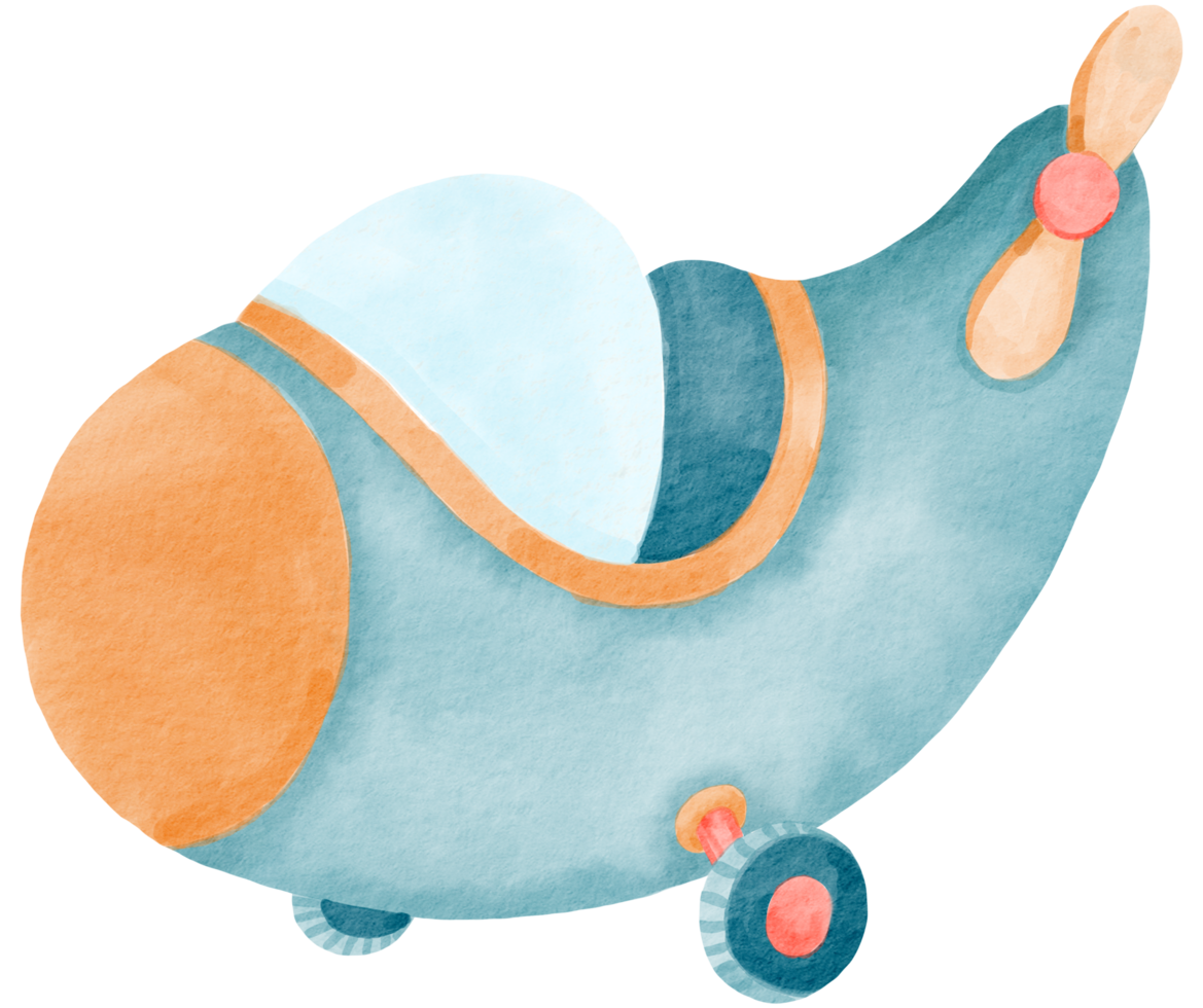 Airplane watercolor cartoon cute png