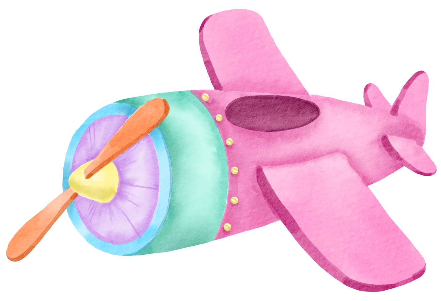 Airplane watercolor cartoon cute png