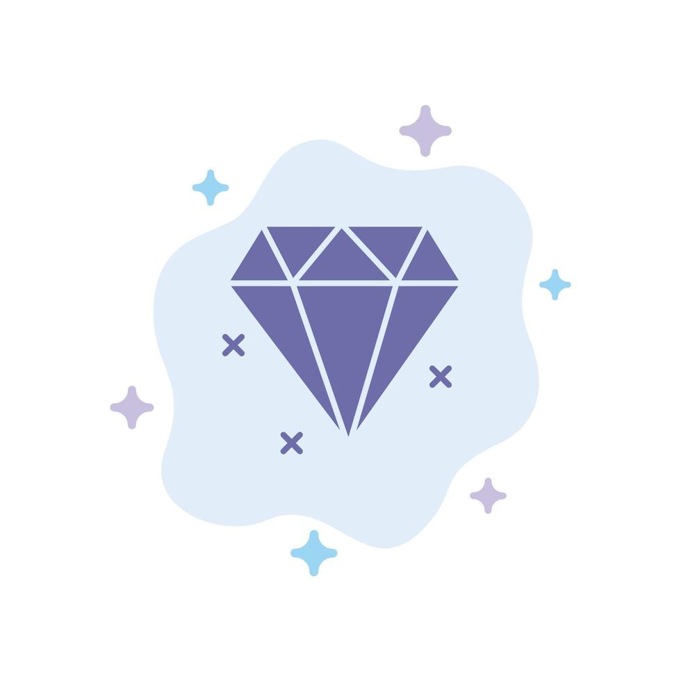 Diamond Jewelry Blue Icon on Abstract Cloud Background vector