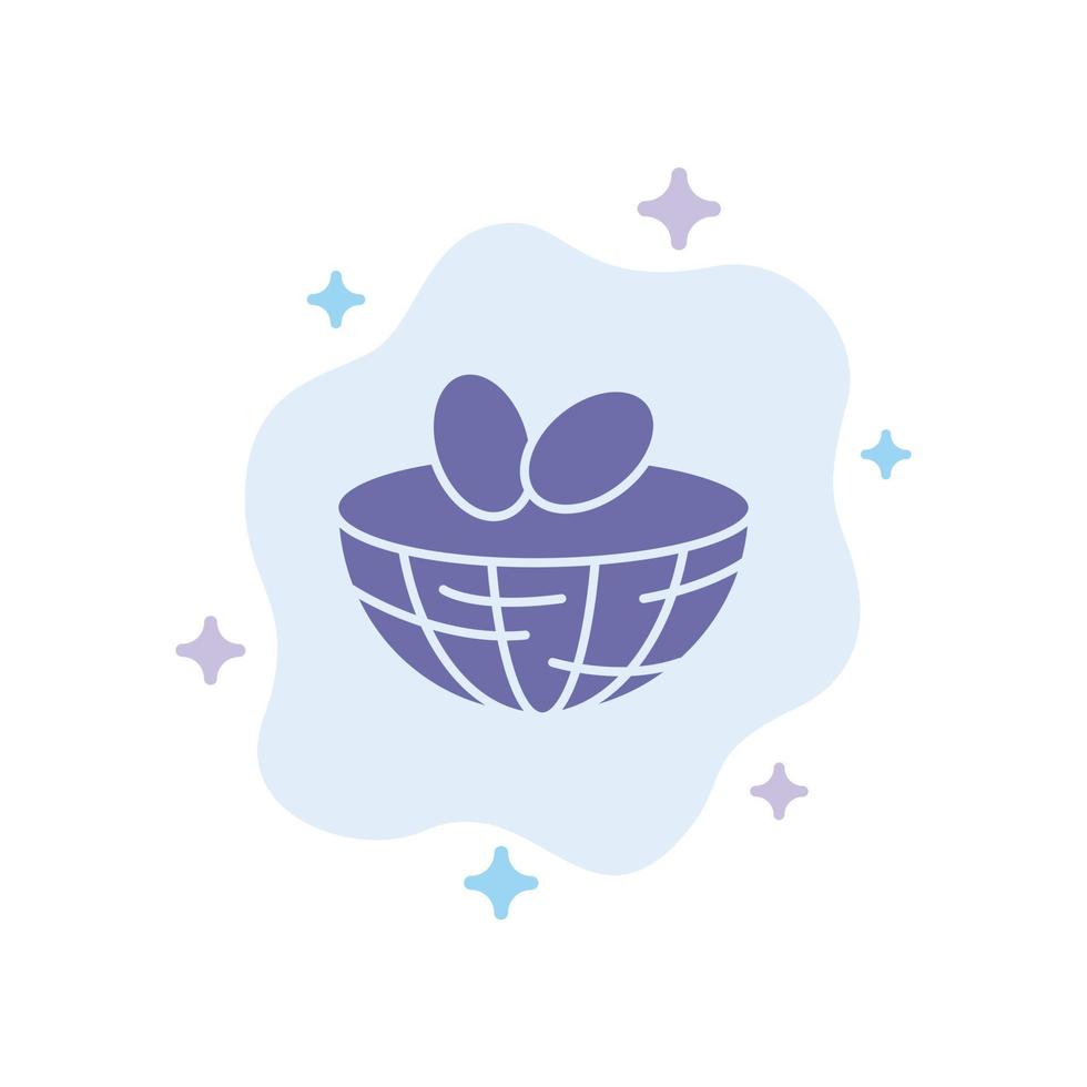 Eggs Easter Egg Spring Blue Icon on Abstract Cloud Background vector